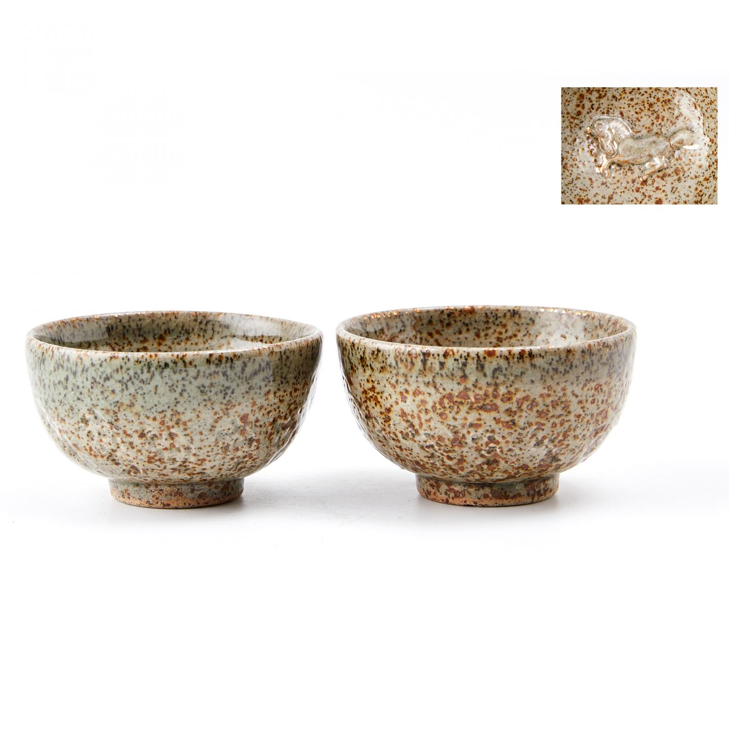 大堀相马｜江户-明治时期 收藏级古相马烧 浮雕相马主人杯