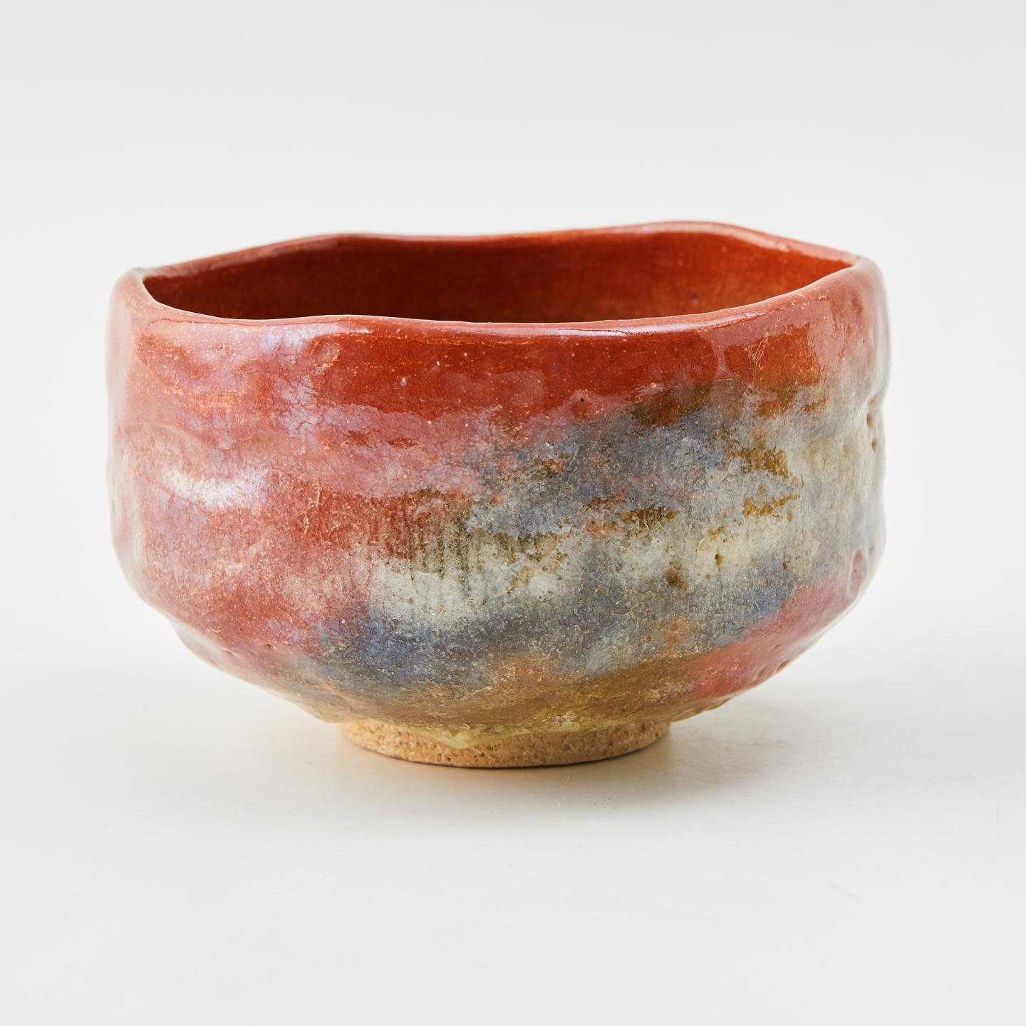 绿山造｜大正时期 耀彩泪釉赤乐茶碗
