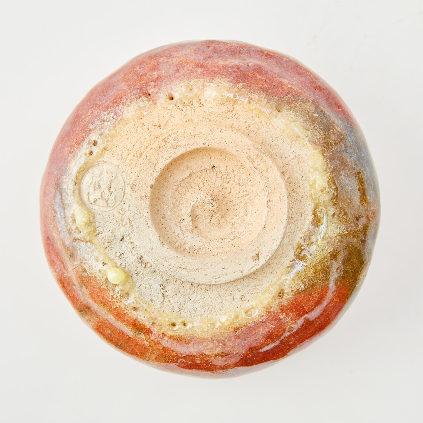 绿山造｜大正时期 耀彩泪釉赤乐茶碗