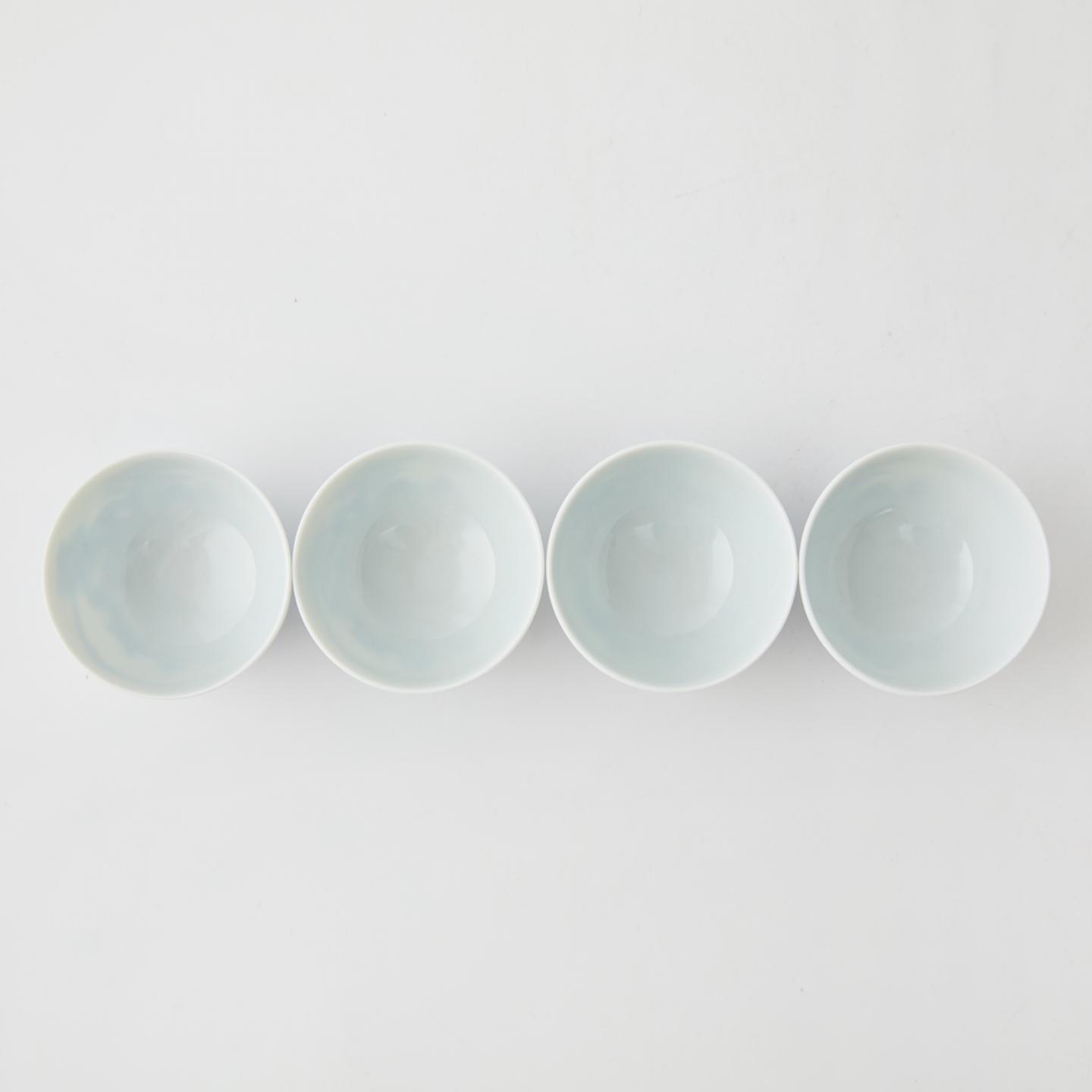 赫烽｜昭和时期 名家作手绘青花染付山水茶器组