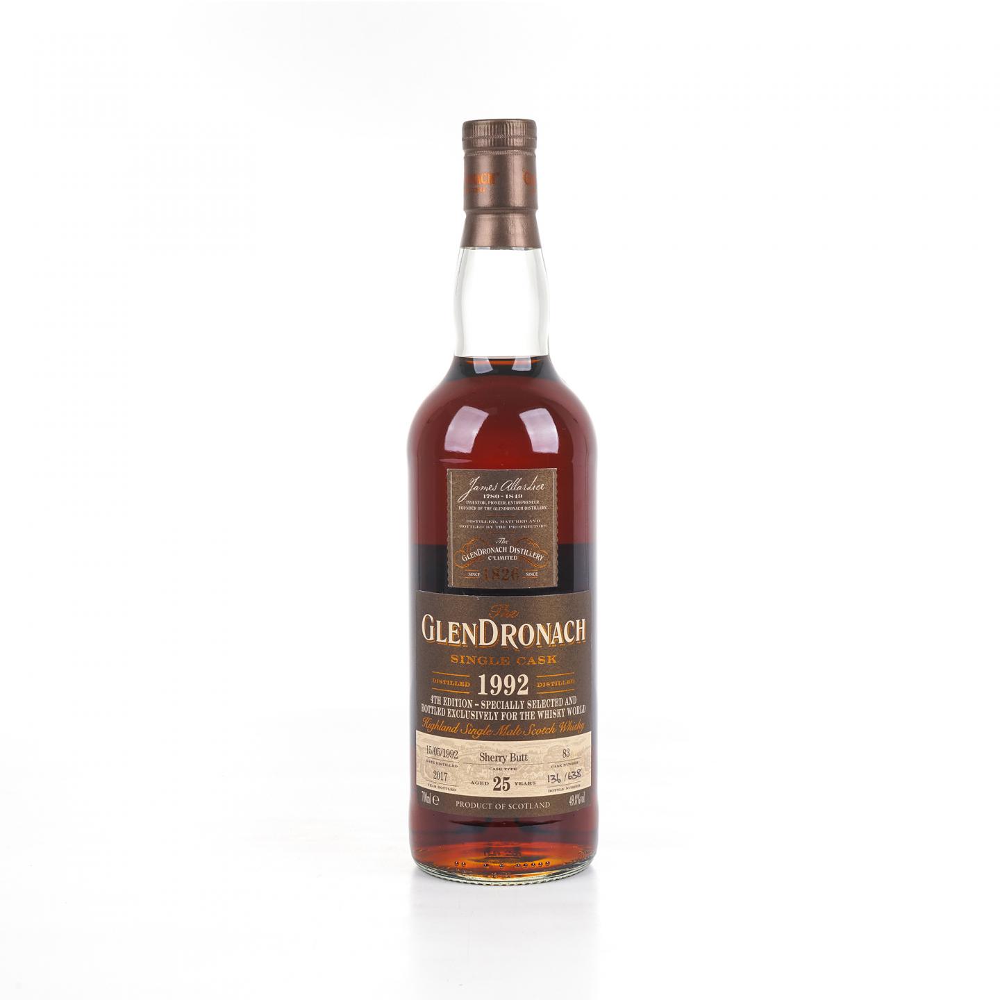 Glendronach 格兰多纳 25年 1992-2017 雪莉单桶#83