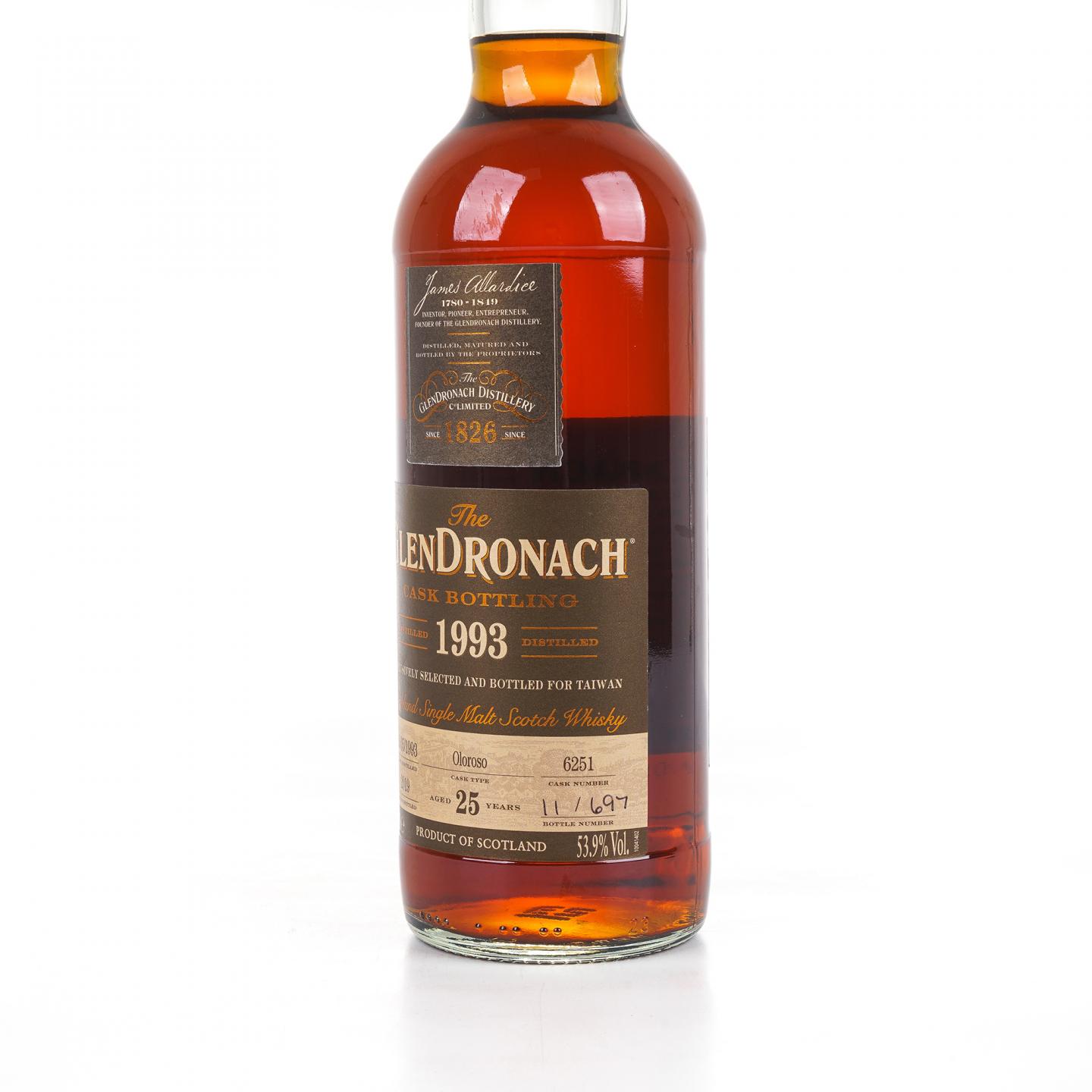 Glendronach 格兰多纳 25年 1993-2019 雪莉桶#6251