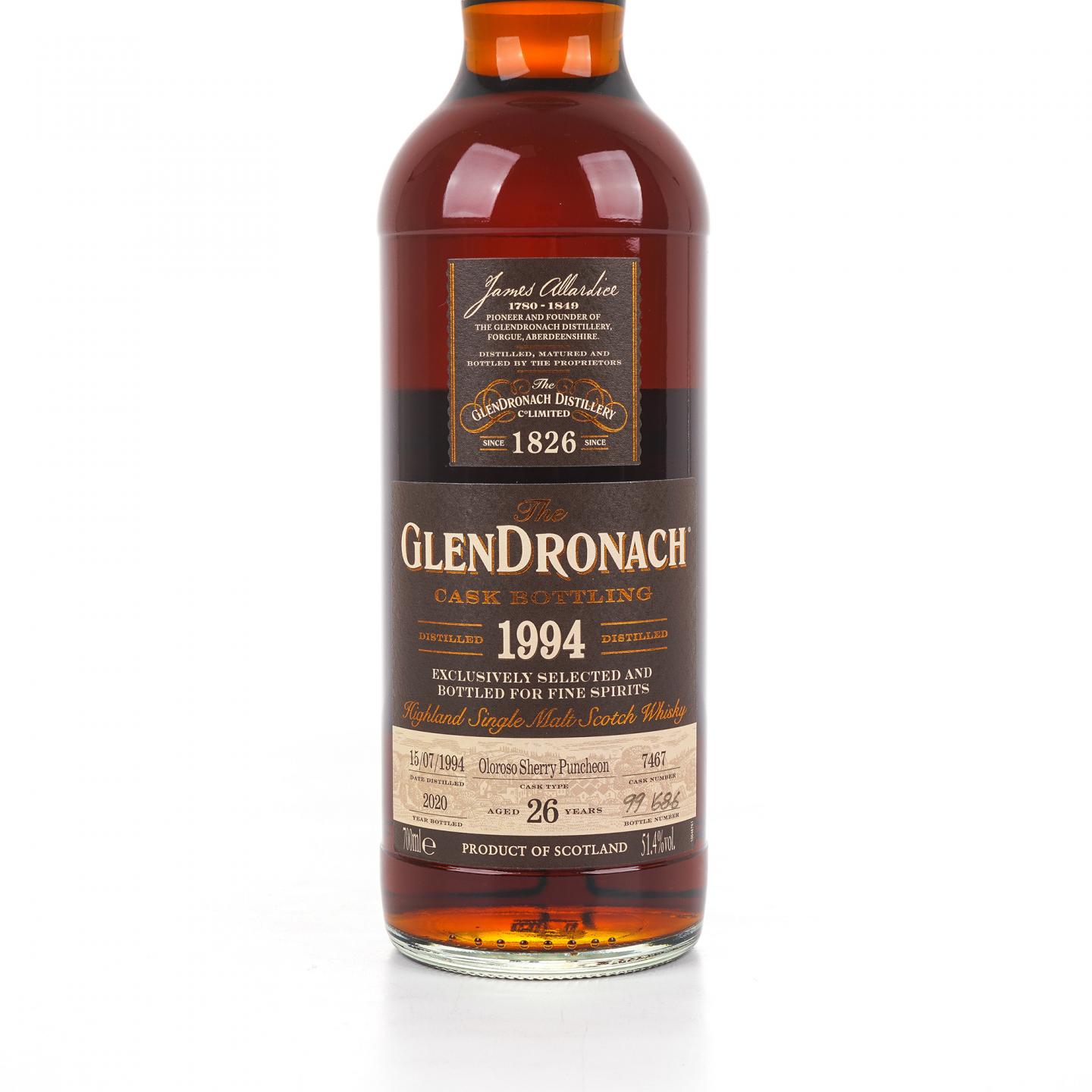 Glendronach 格兰多纳 26年 1994-2020 雪莉桶#7467