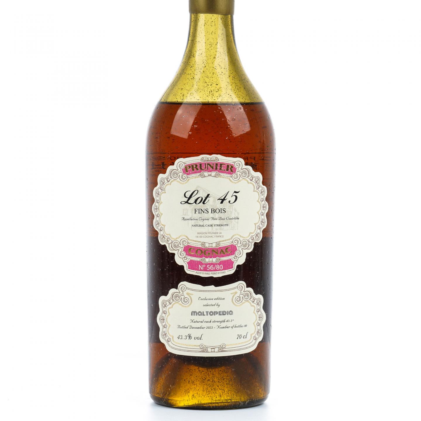 Prunier 普诺尼 2023 LOT 45 FINS BOIS 桶强 干邑
