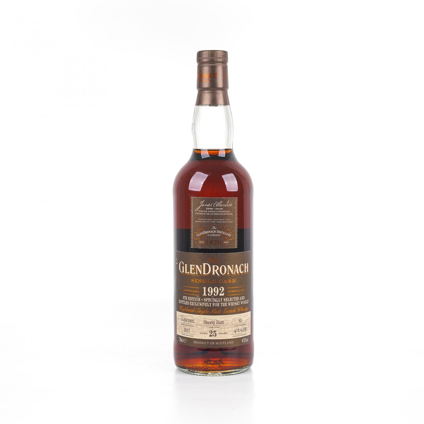 Glendronach 格兰多纳 25年 1992-2017 雪莉桶#83 单桶