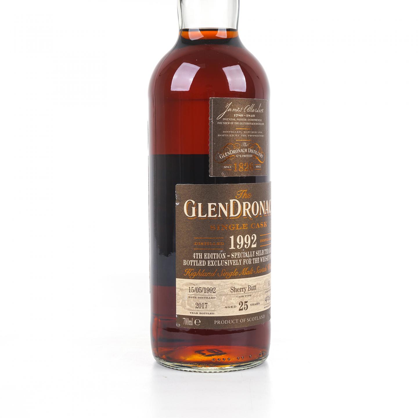 Glendronach 格兰多纳 25年 1992-2017 雪莉桶#83 单桶