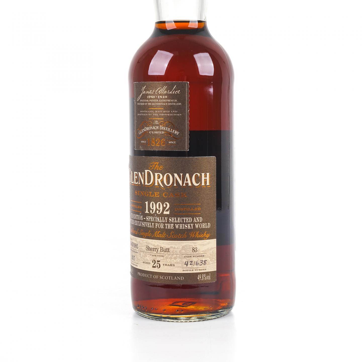Glendronach 格兰多纳 25年 1992-2017 雪莉桶#83 单桶
