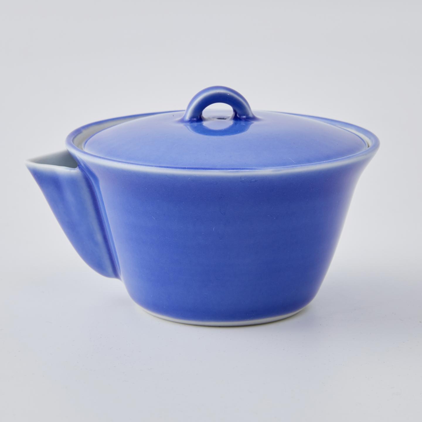 平安龙岳|昭和时期 单色蓝釉宝瓶