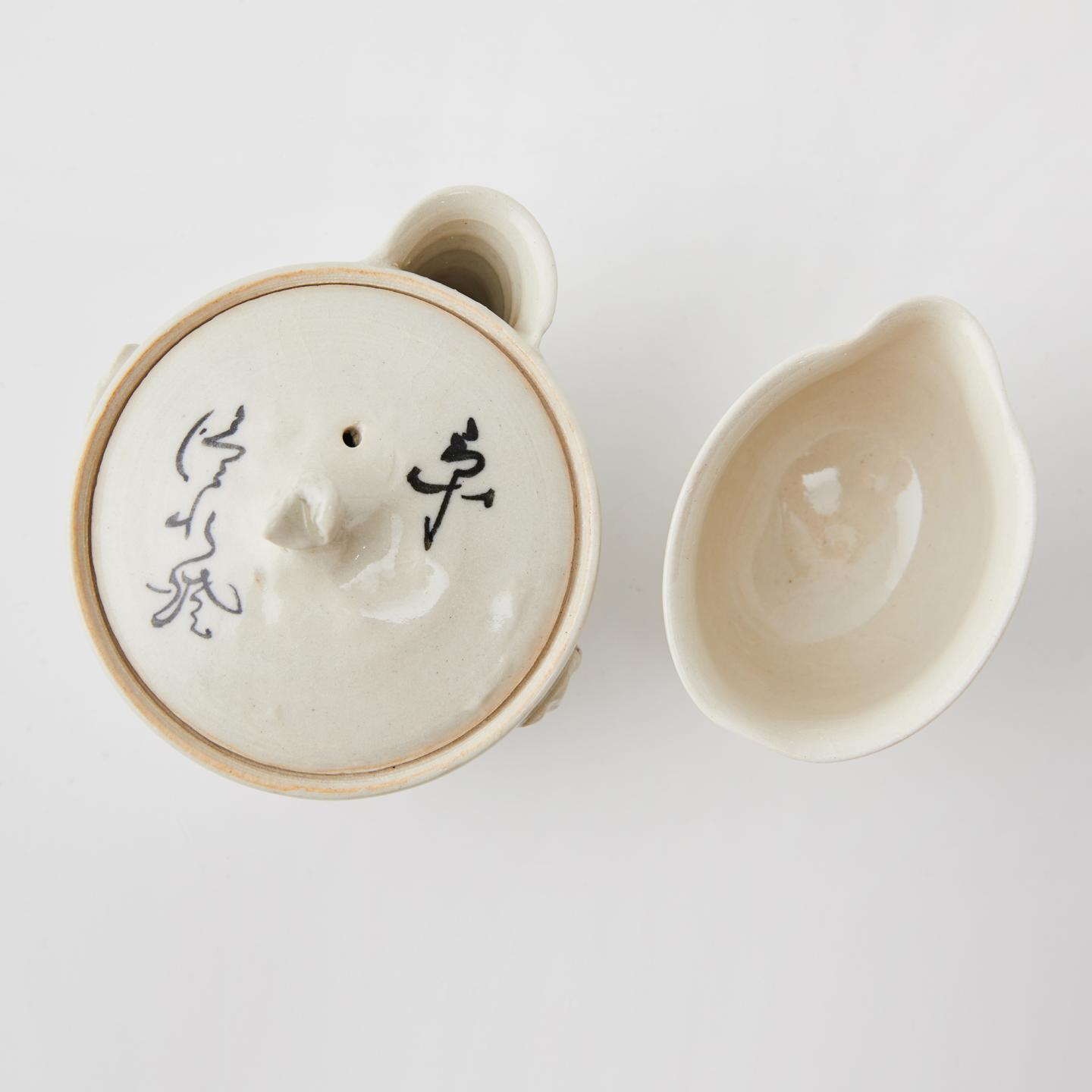 清水烧｜大正-昭和时期 手作诗文宝瓶套