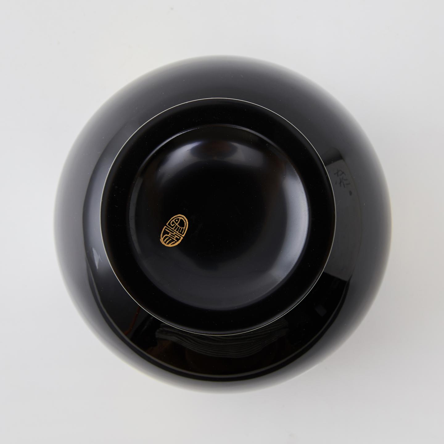 人间国宝平安象彦｜昭和时期 木胎大漆金银莳绘好日杯/杯洗