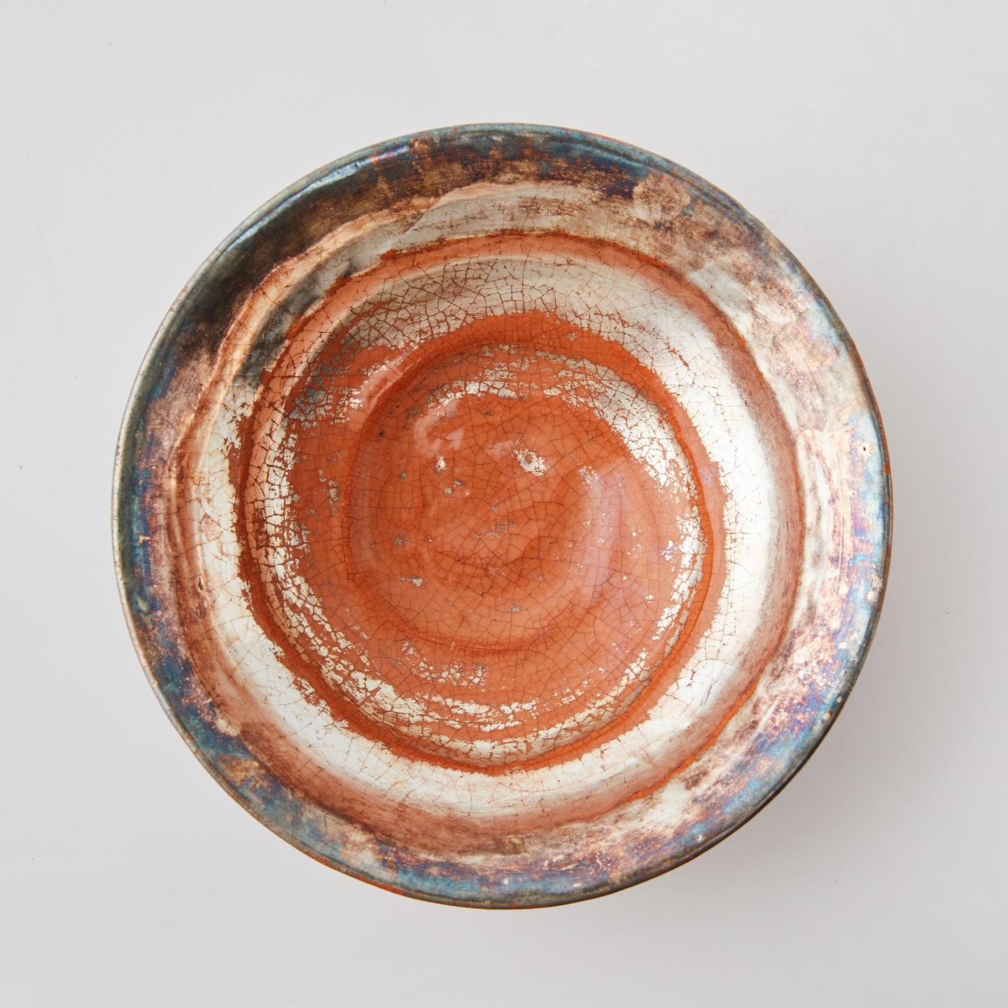 桂窑|昭和时期 低温乐烧赤乐金银茶碗