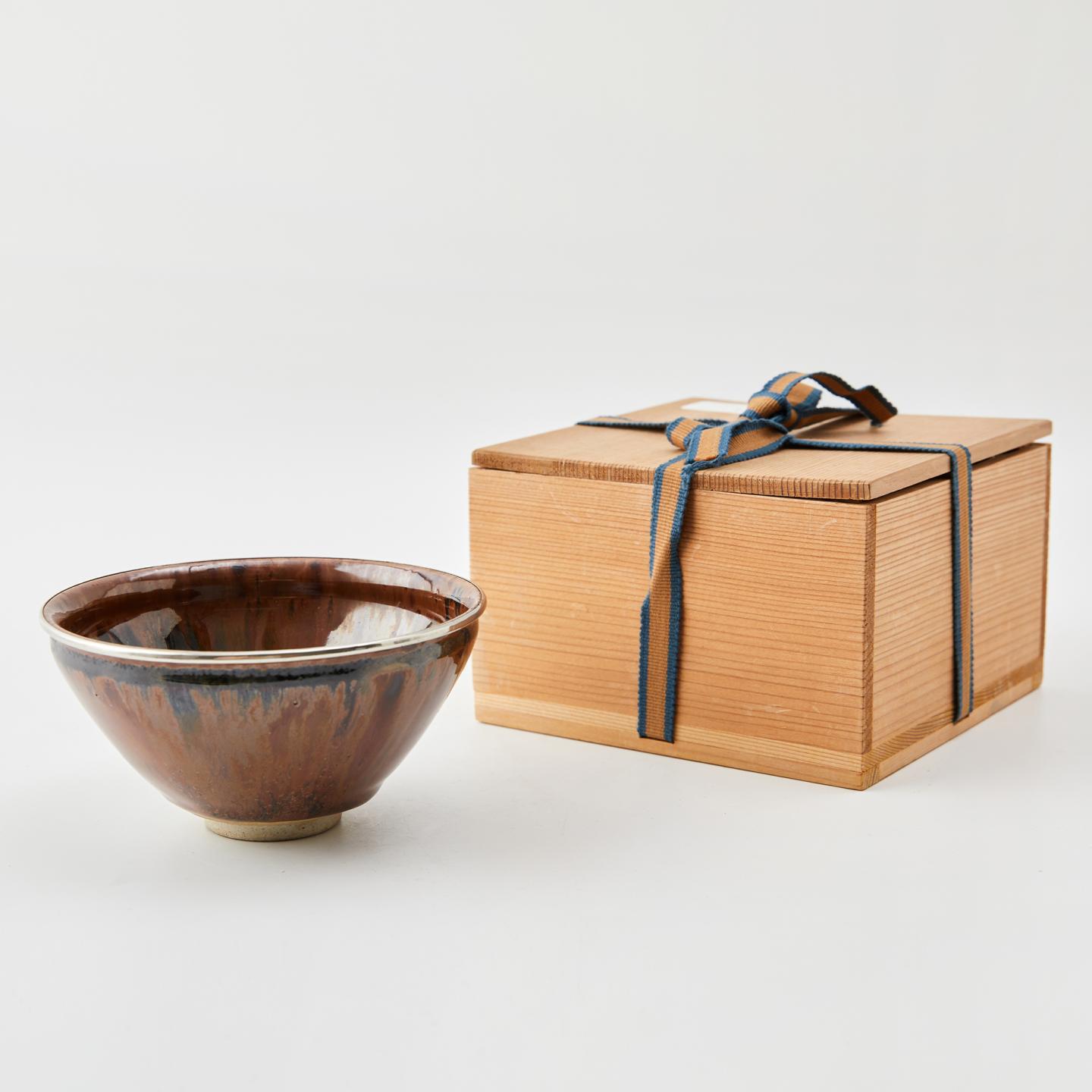 名家作丨大正时期 银覆轮流釉濑户烧天目茶盏