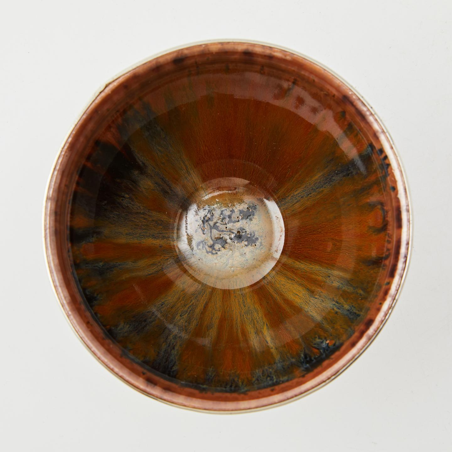 名家作丨大正时期 银覆轮流釉濑户烧天目茶盏