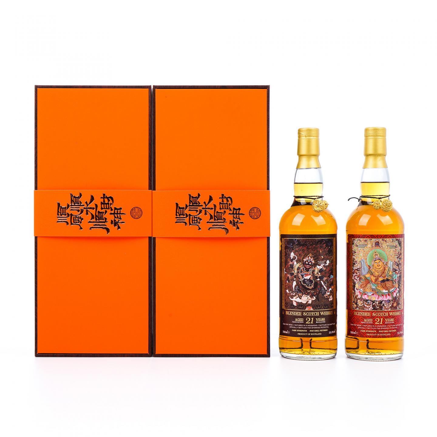 苏格兰调和威士忌 21年 2004-2025 馆藏唐卡艺术系列 桶强700ml*2瓶组