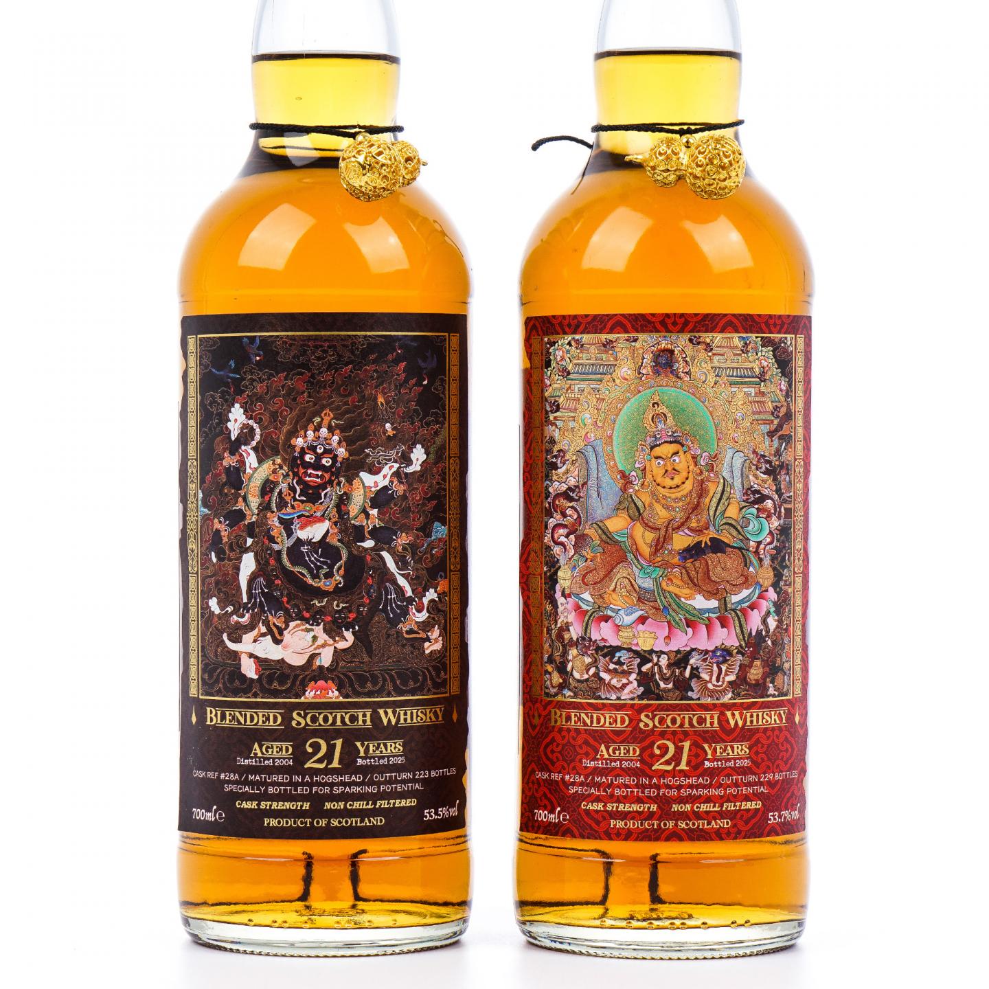 苏格兰调和威士忌 21年 2004-2025 馆藏唐卡艺术系列 桶强700ml*2瓶组