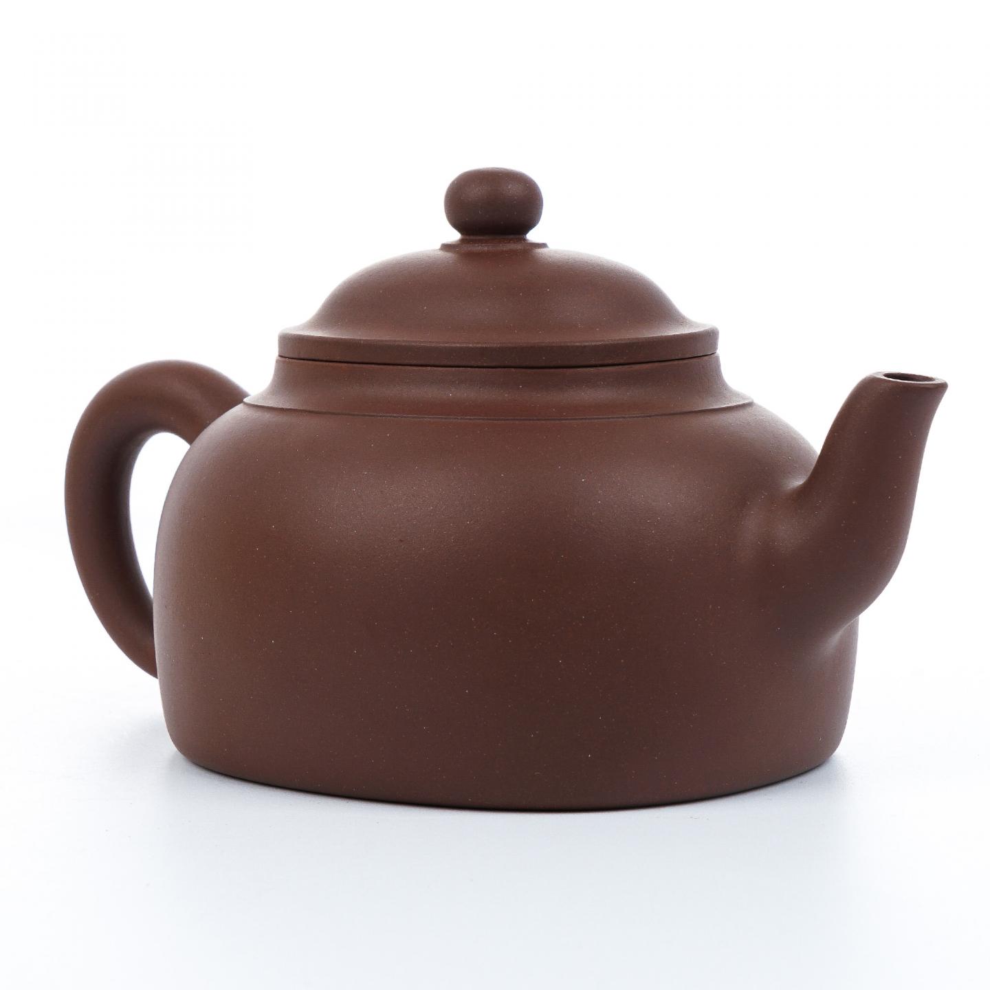 秦莉筠 腰圆线掇壶 紫砂壶 约90年代 约280cc 约高84mm