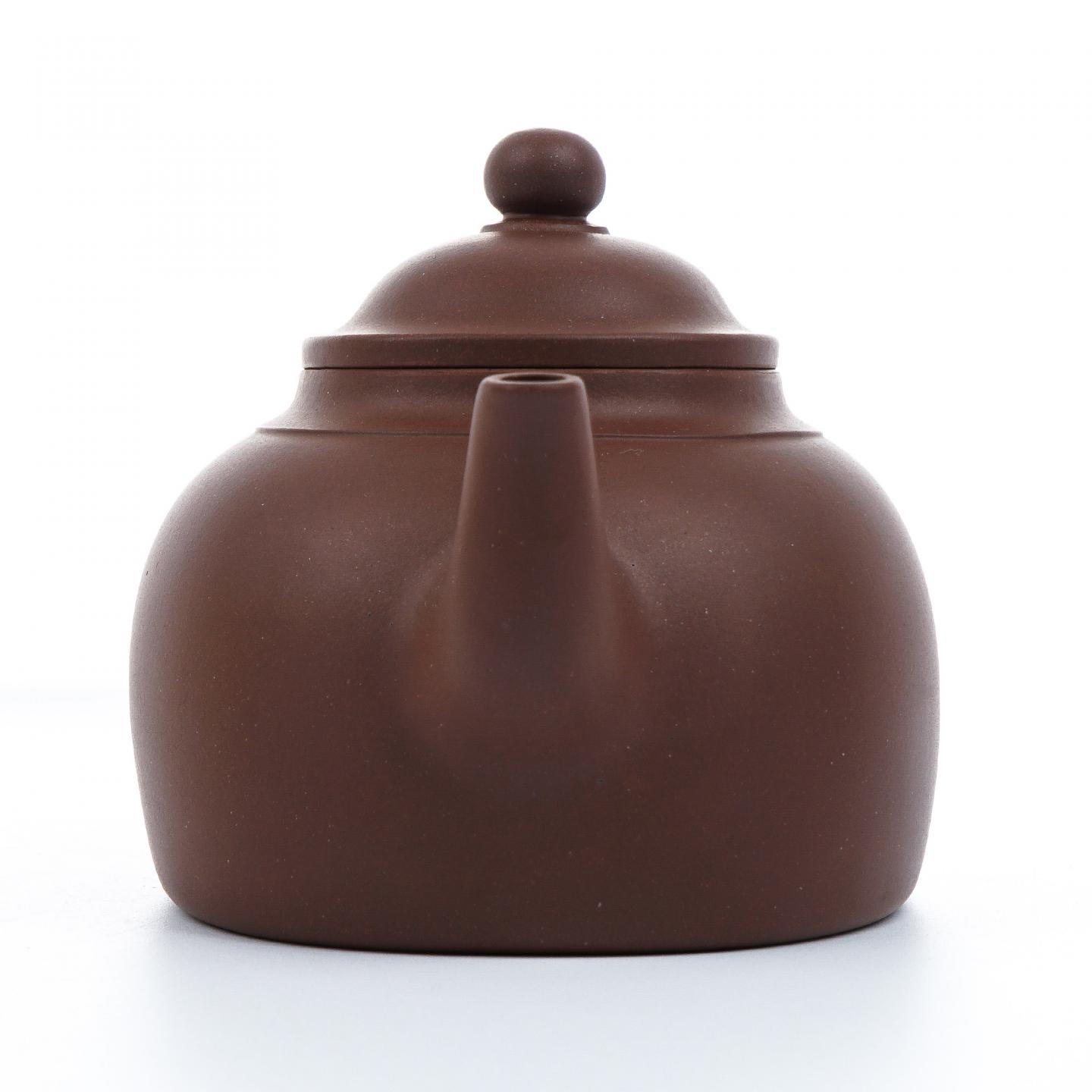 秦莉筠 腰圆线掇壶 紫砂壶 约90年代 约280cc 约高84mm