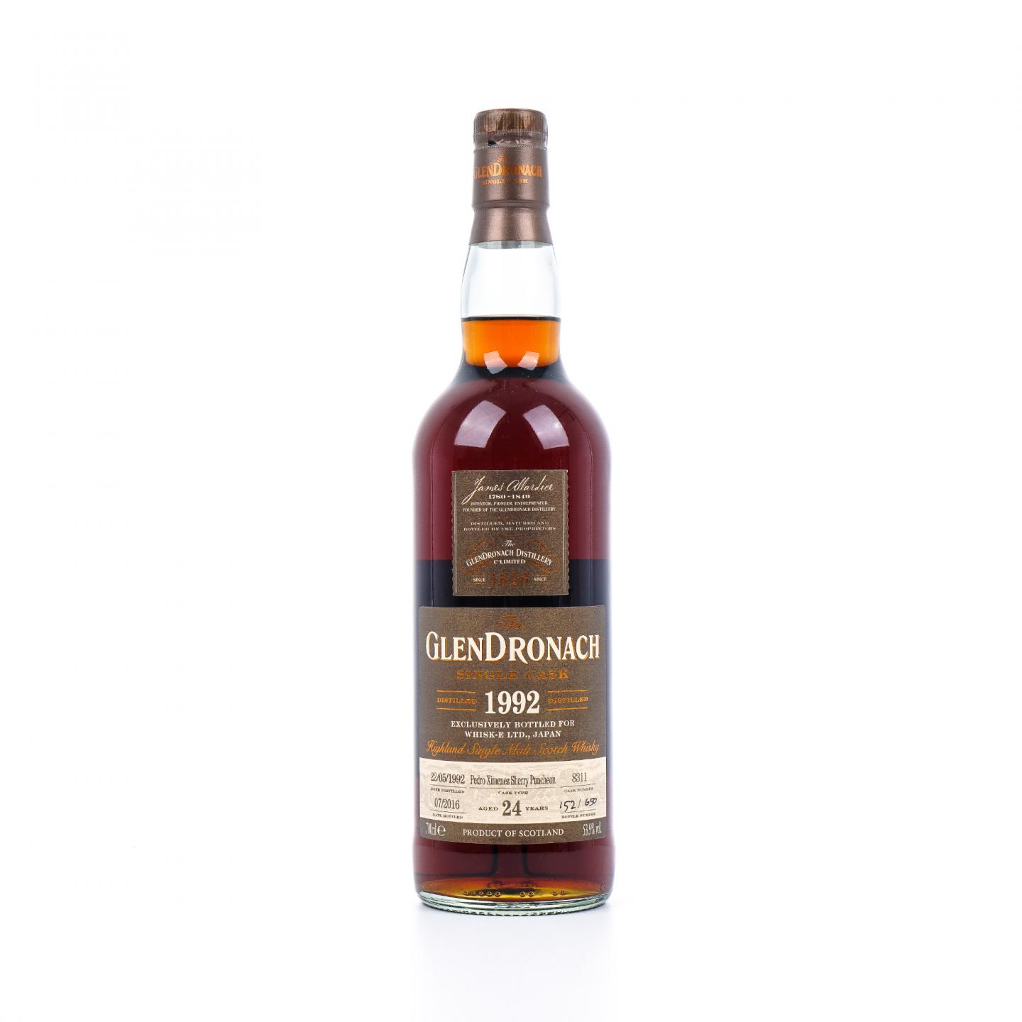 Glendronach 格兰多纳 24年 1992-2016 雪莉单桶#8311