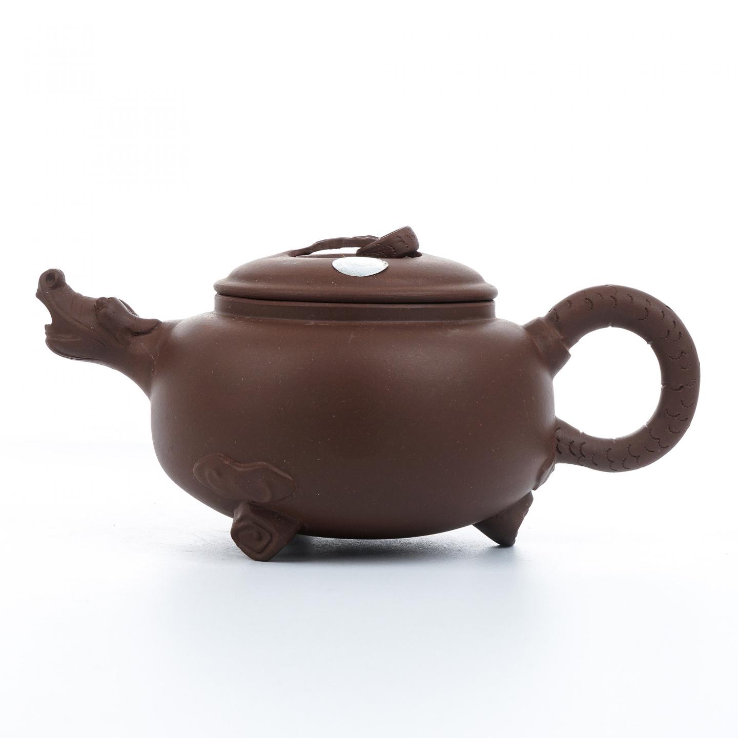 老一厂壶 龙团壶 紫砂壶 约90年代 约420cc 约高91mm