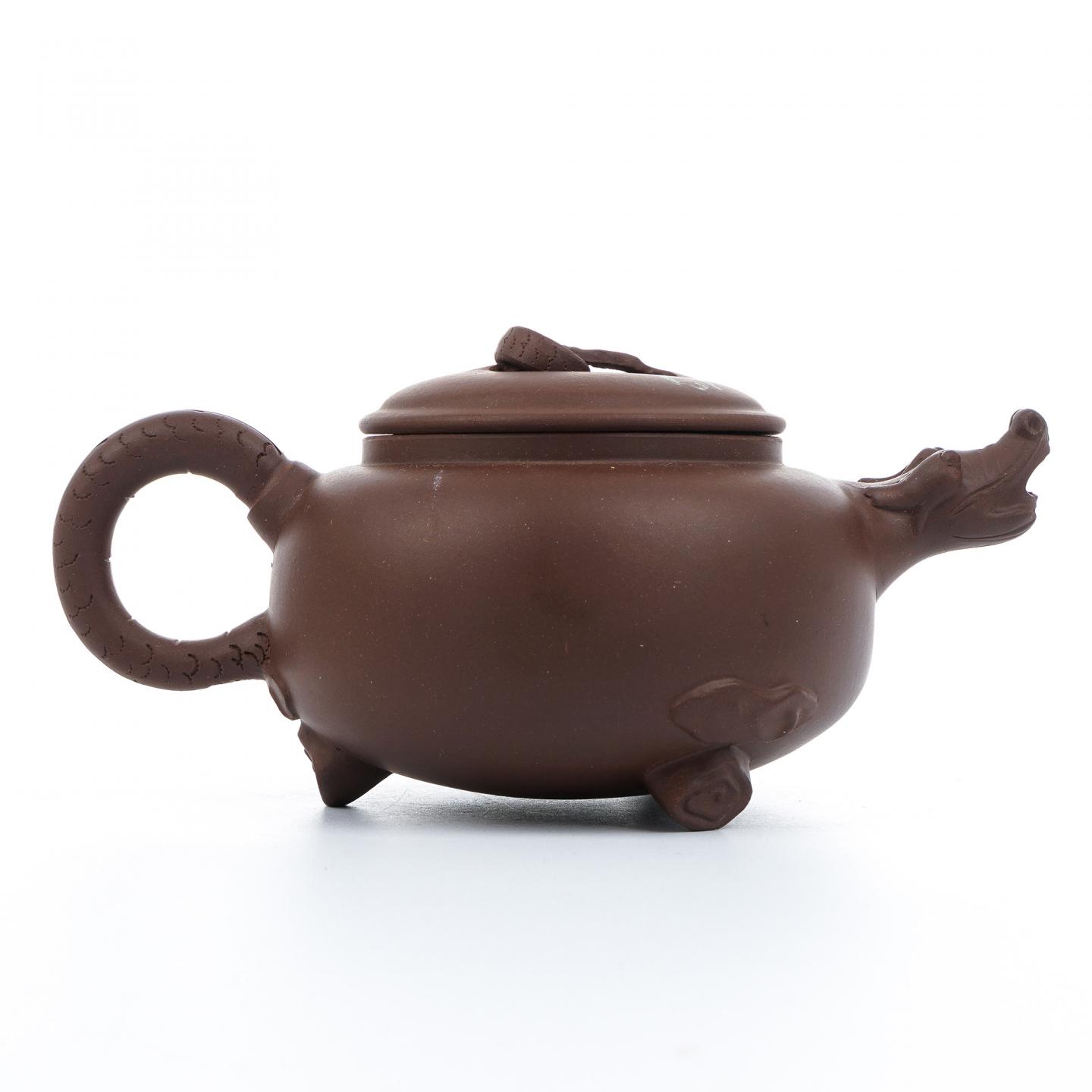 老一厂壶 龙团壶 紫砂壶 约90年代 约420cc 约高91mm