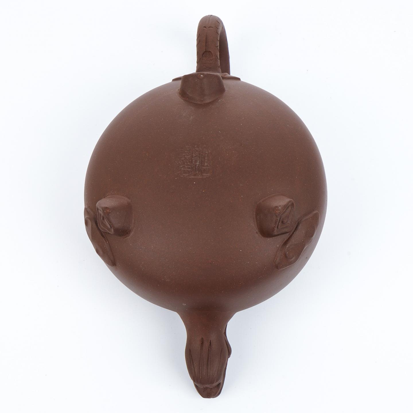 老一厂壶 龙团壶 紫砂壶 约90年代 约420cc 约高91mm