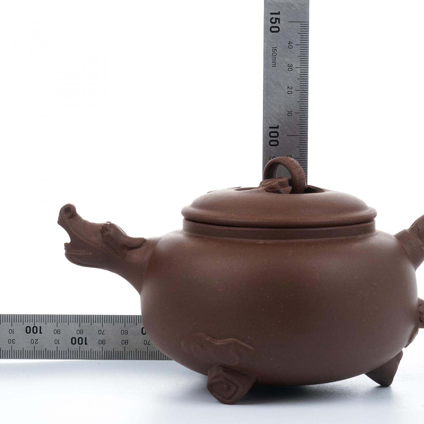 老一厂壶 龙团壶 紫砂壶 约90年代 约420cc 约高91mm