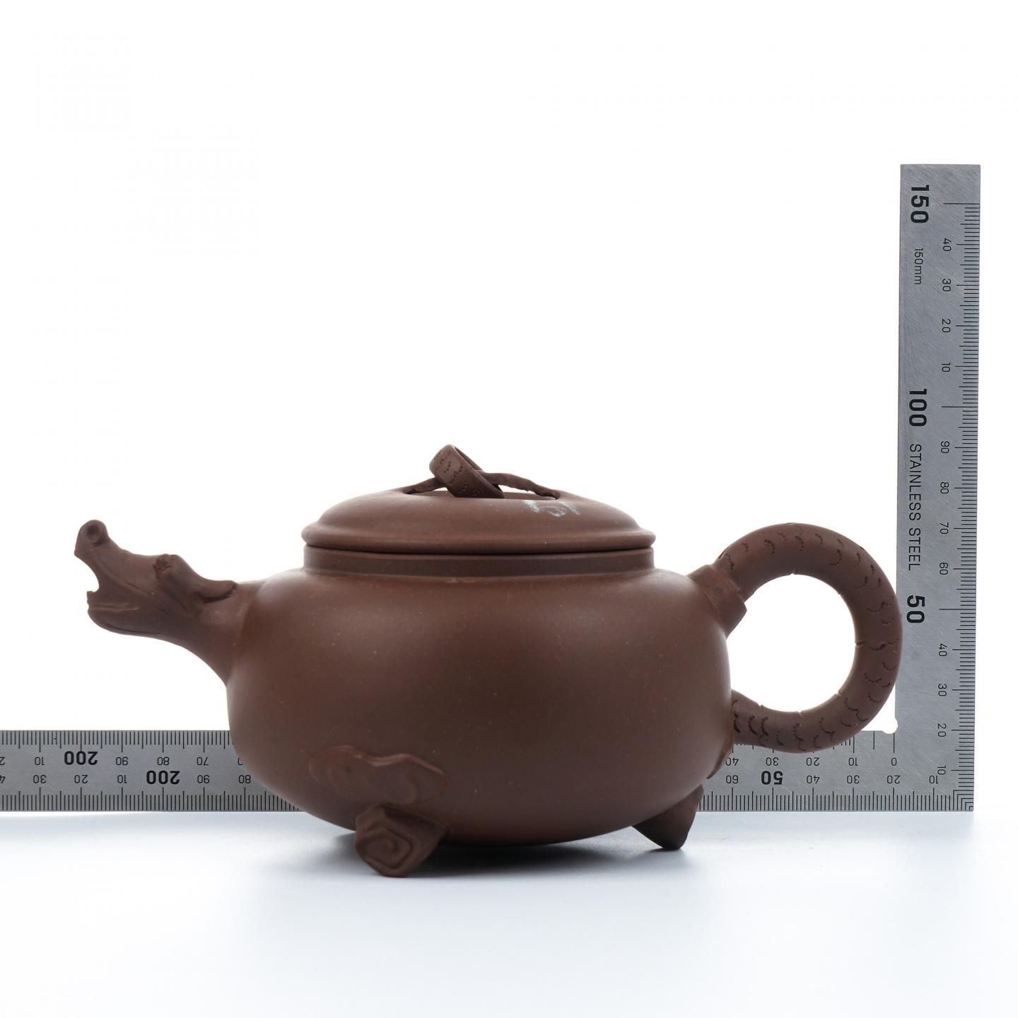 老一厂壶 龙团壶 紫砂壶 约90年代 约420cc 约高91mm