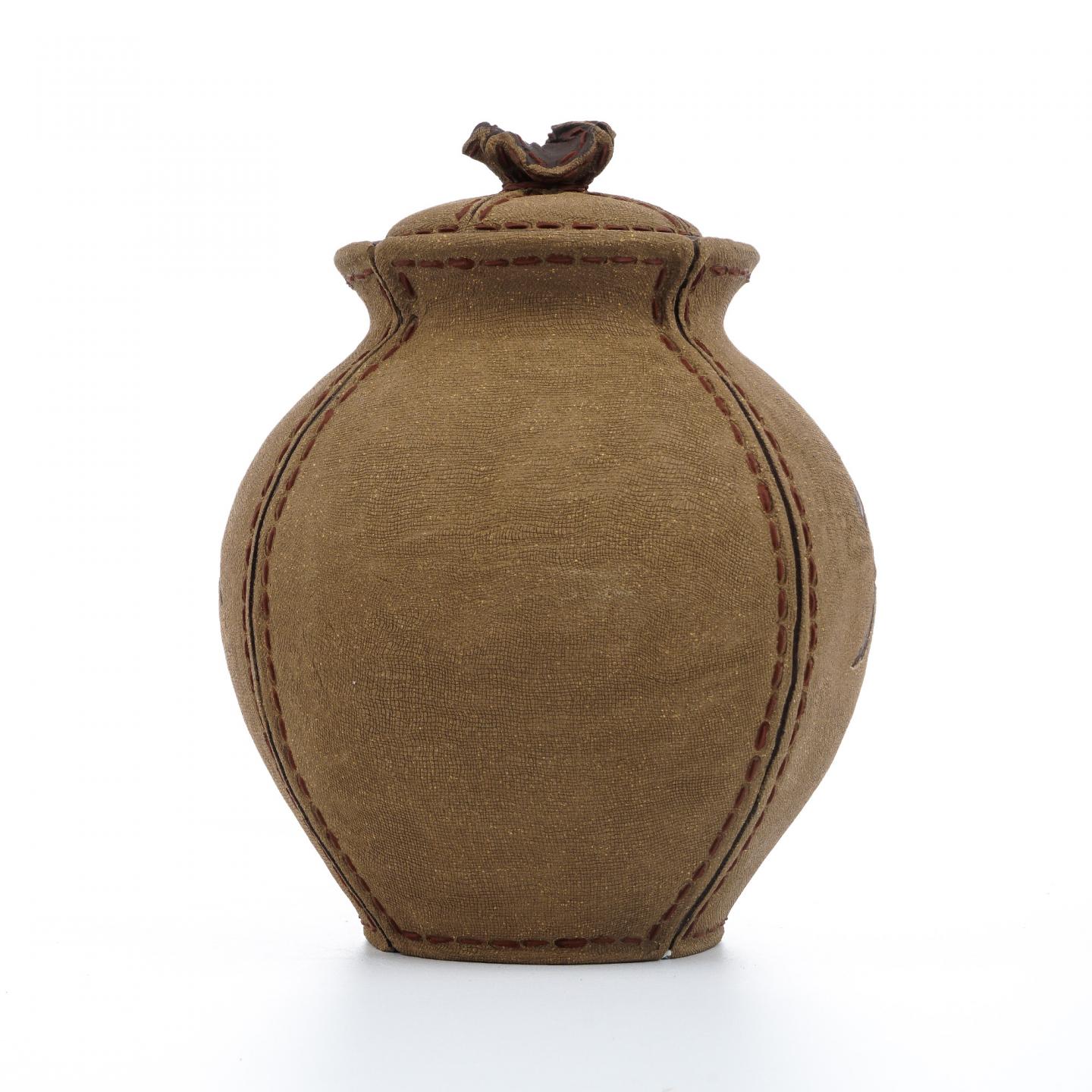 长乐弘 布纹茶叶罐 当代 约高220mm