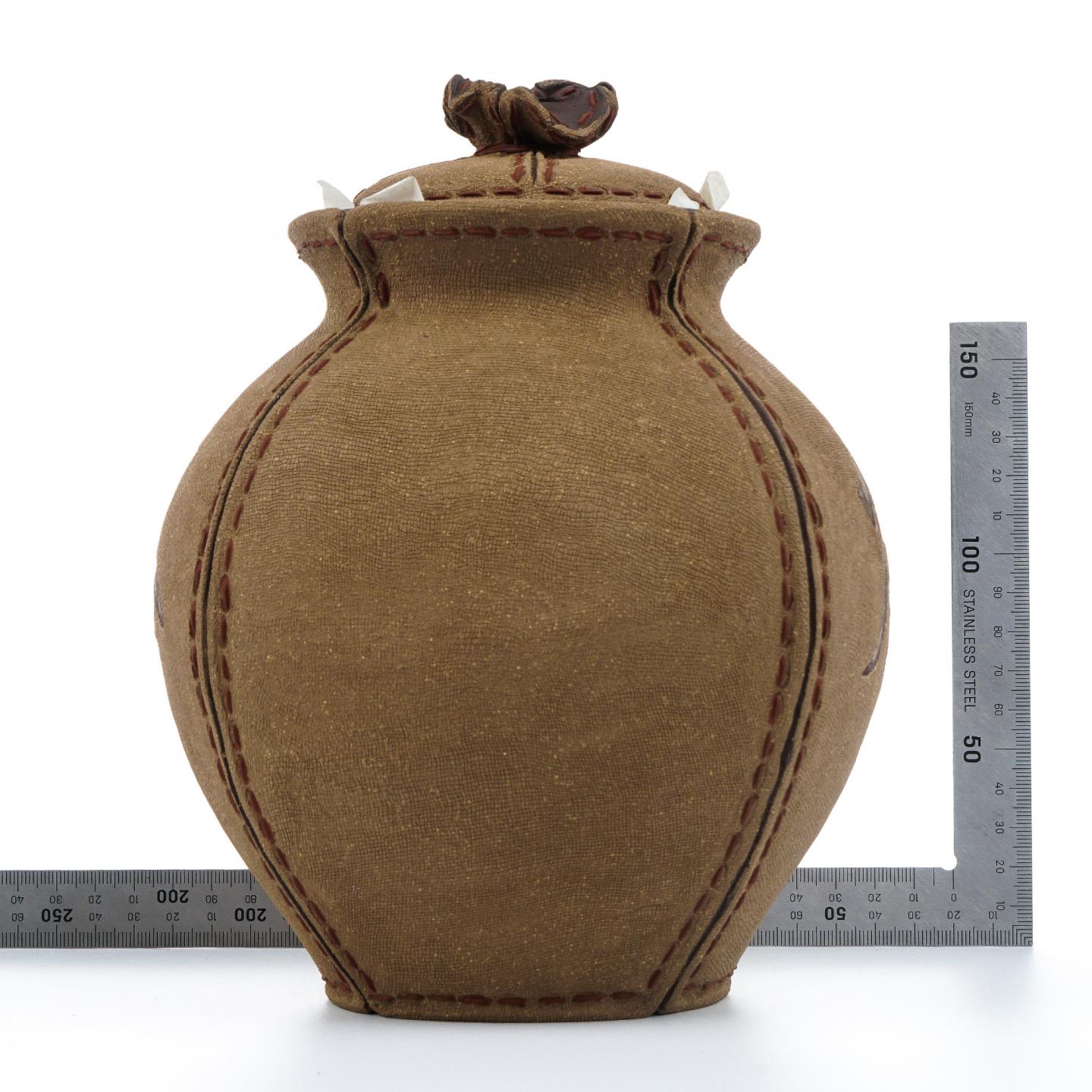 长乐弘 布纹茶叶罐 当代 约高220mm