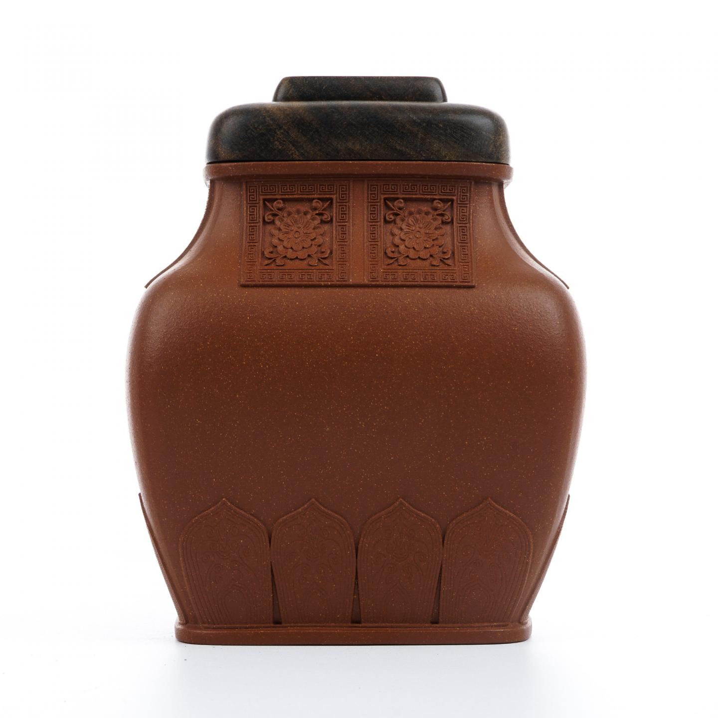 毛军慧（九瀚） 宫廷贴花茶叶罐 当代 约高188mm