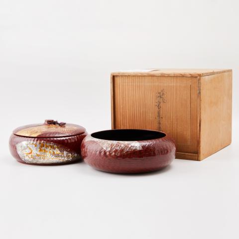 大正时期 金银蒔绘跳刀纹两重段