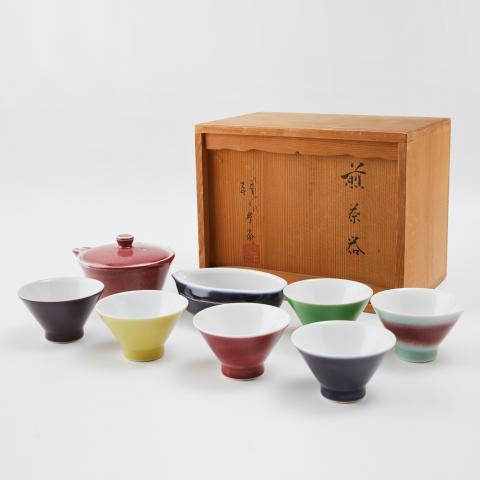 七十四代朝日丰斋｜昭和时期 七彩耀变茶具套组