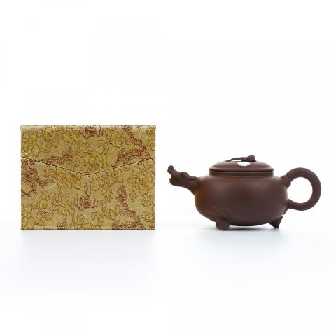 老一厂壶 龙团壶 紫砂壶 约90年代 约420cc 约高91mm