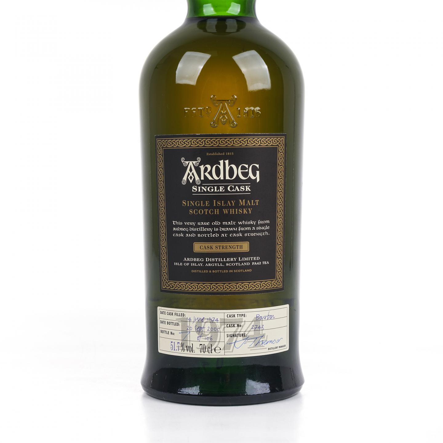 Ardbeg 阿贝 1974-2005 波本单桶#2743 桶强