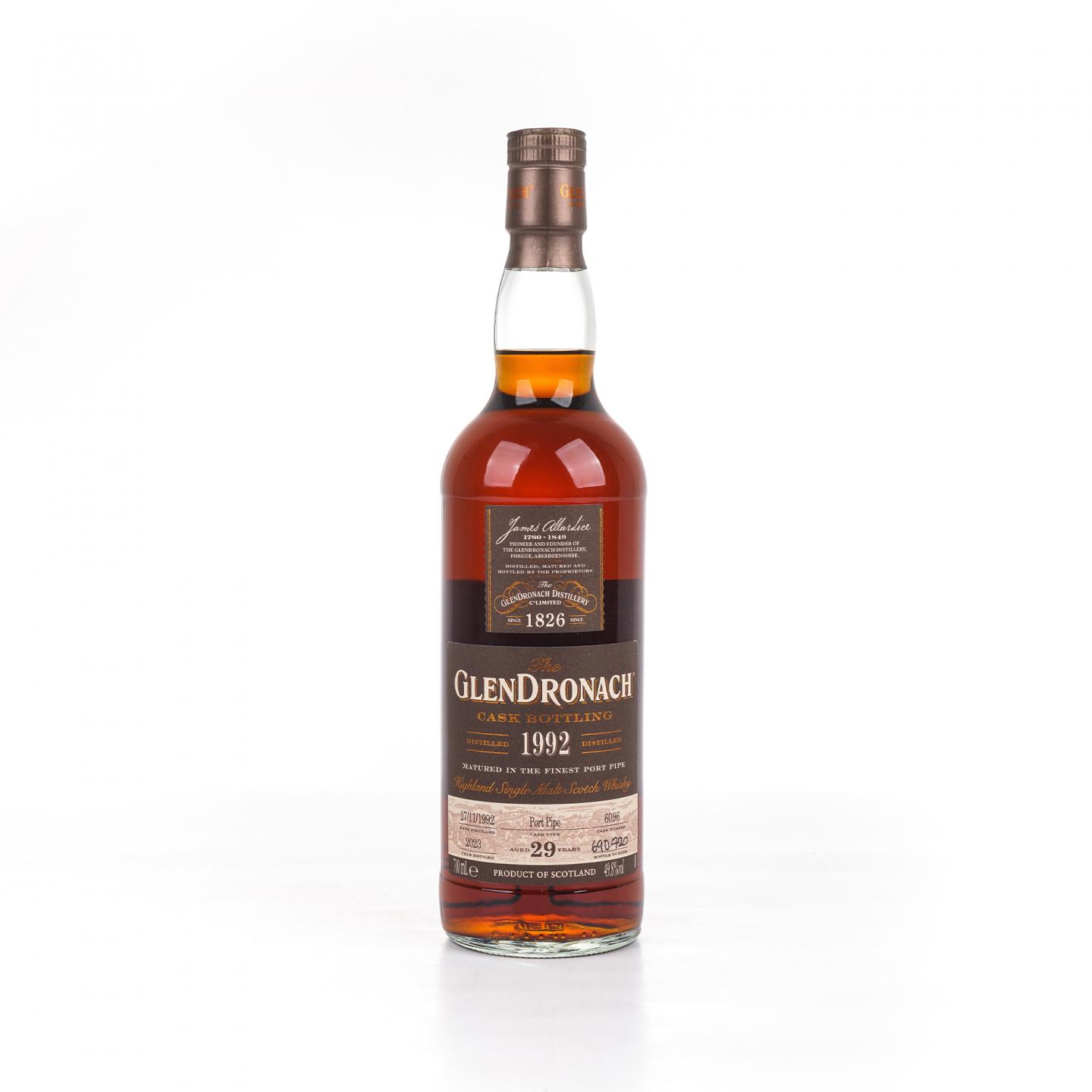 Glendronach 格兰多纳 29年 1992-2023 行货 单桶#6096 非原盒