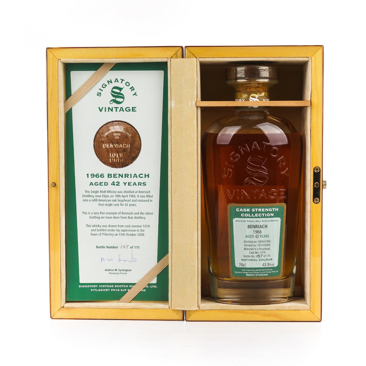 BenRiach 本利亚克 42年 1966-2008 SV 桶强