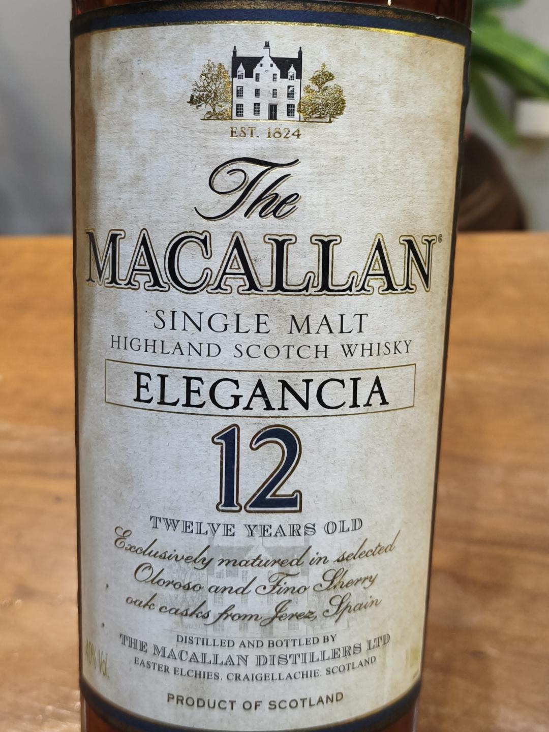 一升装麦卡伦典雅12年（草写版）