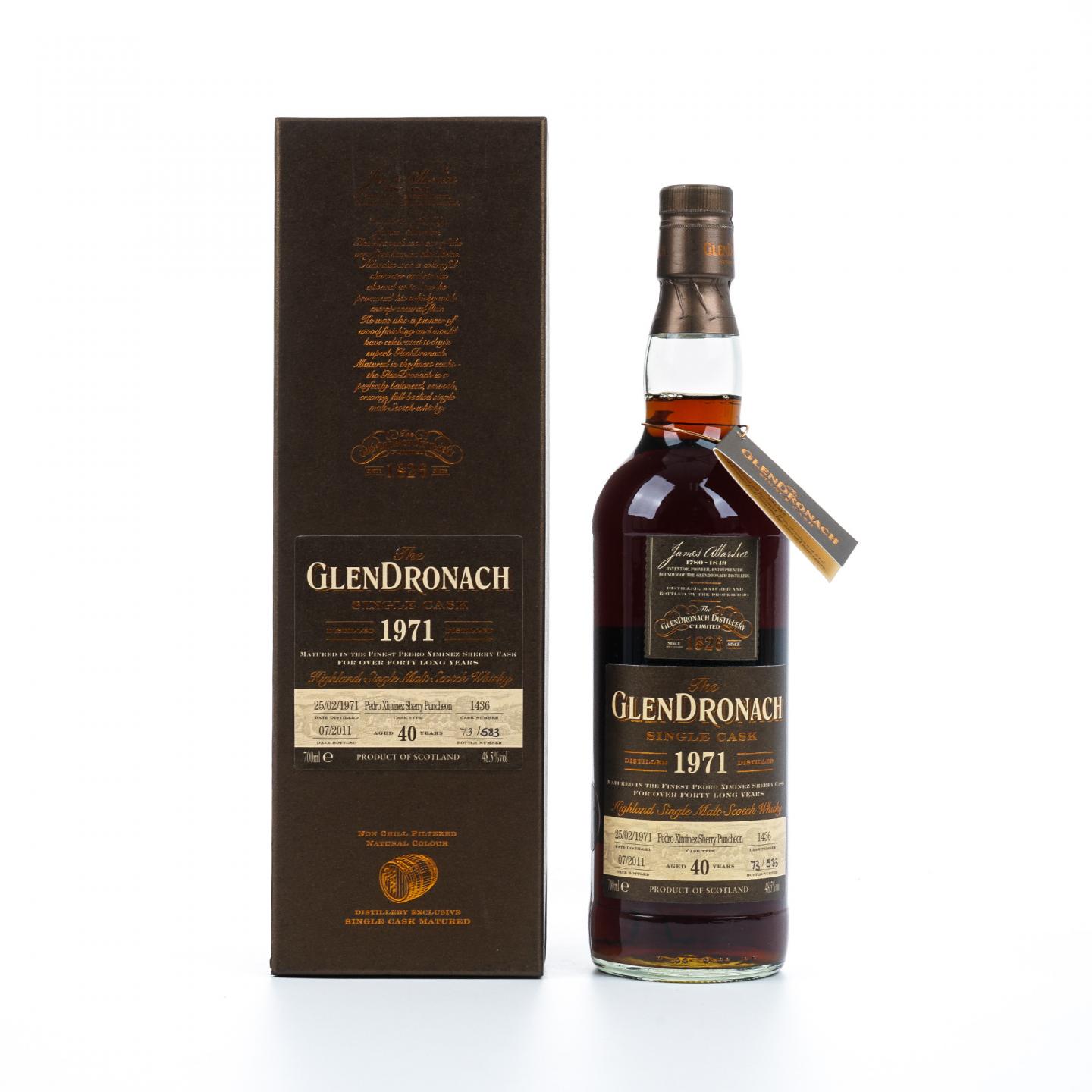 Glendronach 格兰多纳 40年 1971-2011 雪莉单桶#1436 700ml