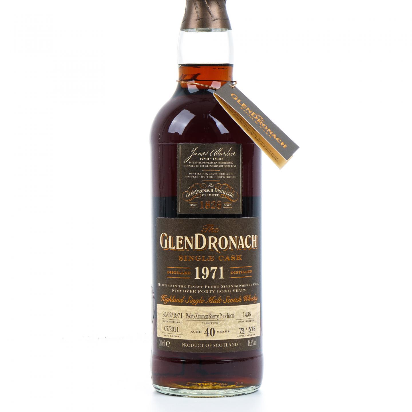 Glendronach 格兰多纳 40年 1971-2011 雪莉单桶#1436 700ml