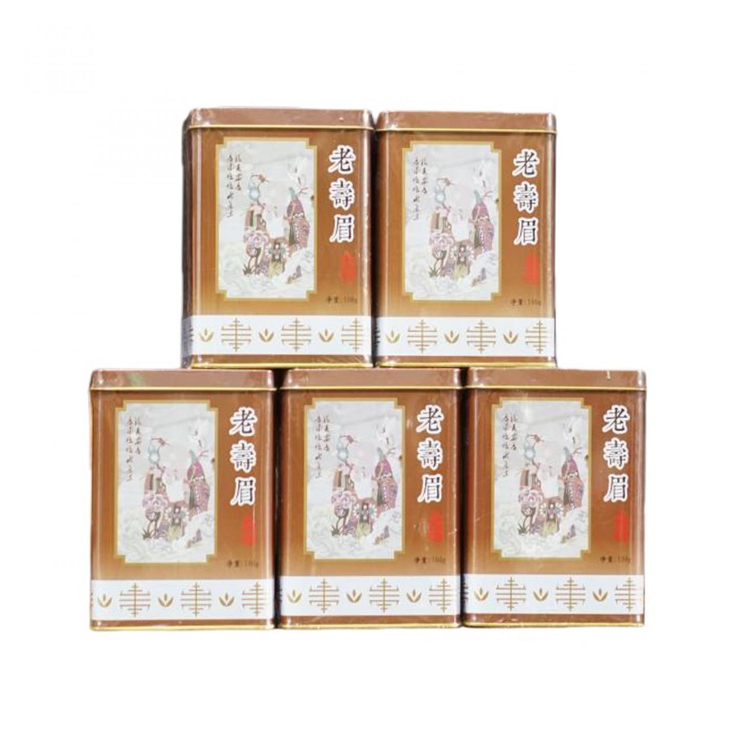 2000年 出口级福鼎白茶 老寿眉 五罐组*100克 干仓