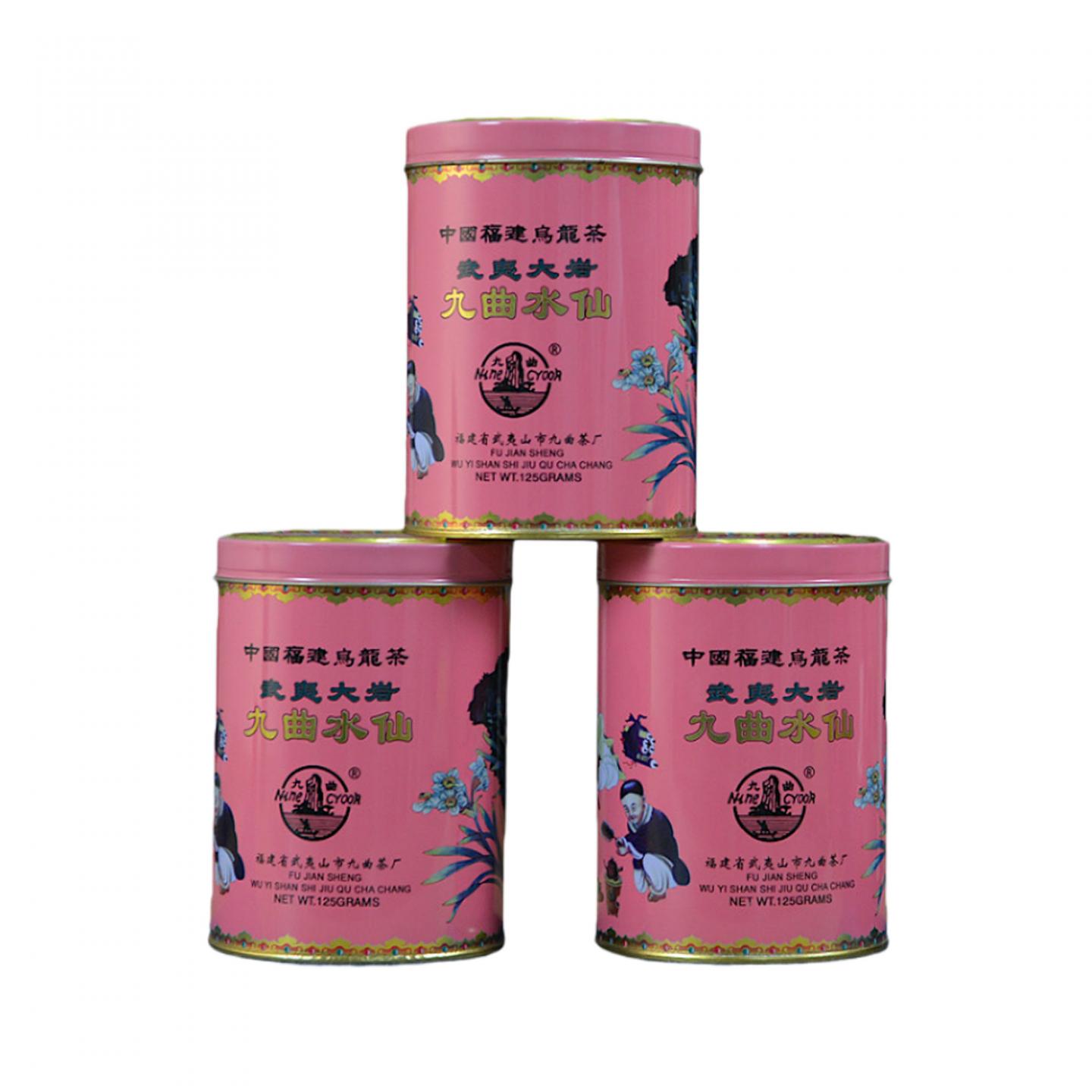 1998年 武夷山市九曲茶厂 原箱大岩产区九曲水仙 125g*3罐