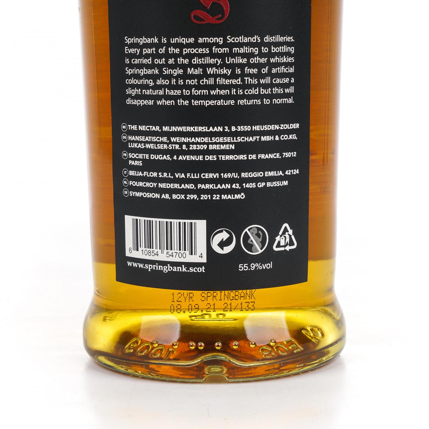 Springbank 云顶 12年 2021 桶强 55.9%VOL