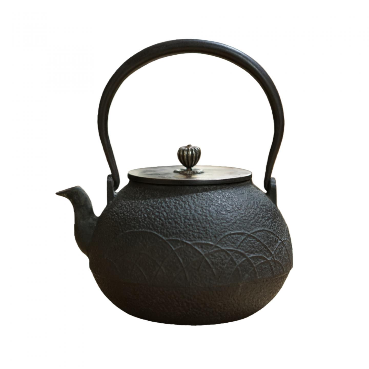 精金堂造丨昭和早期 菊花钮老铁壶一把 约24*15*17cm