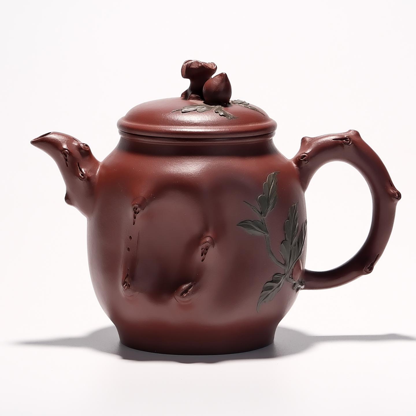 蒋静明 手工花器双色老树桩壶 约90年代 约300cc 高约115mm