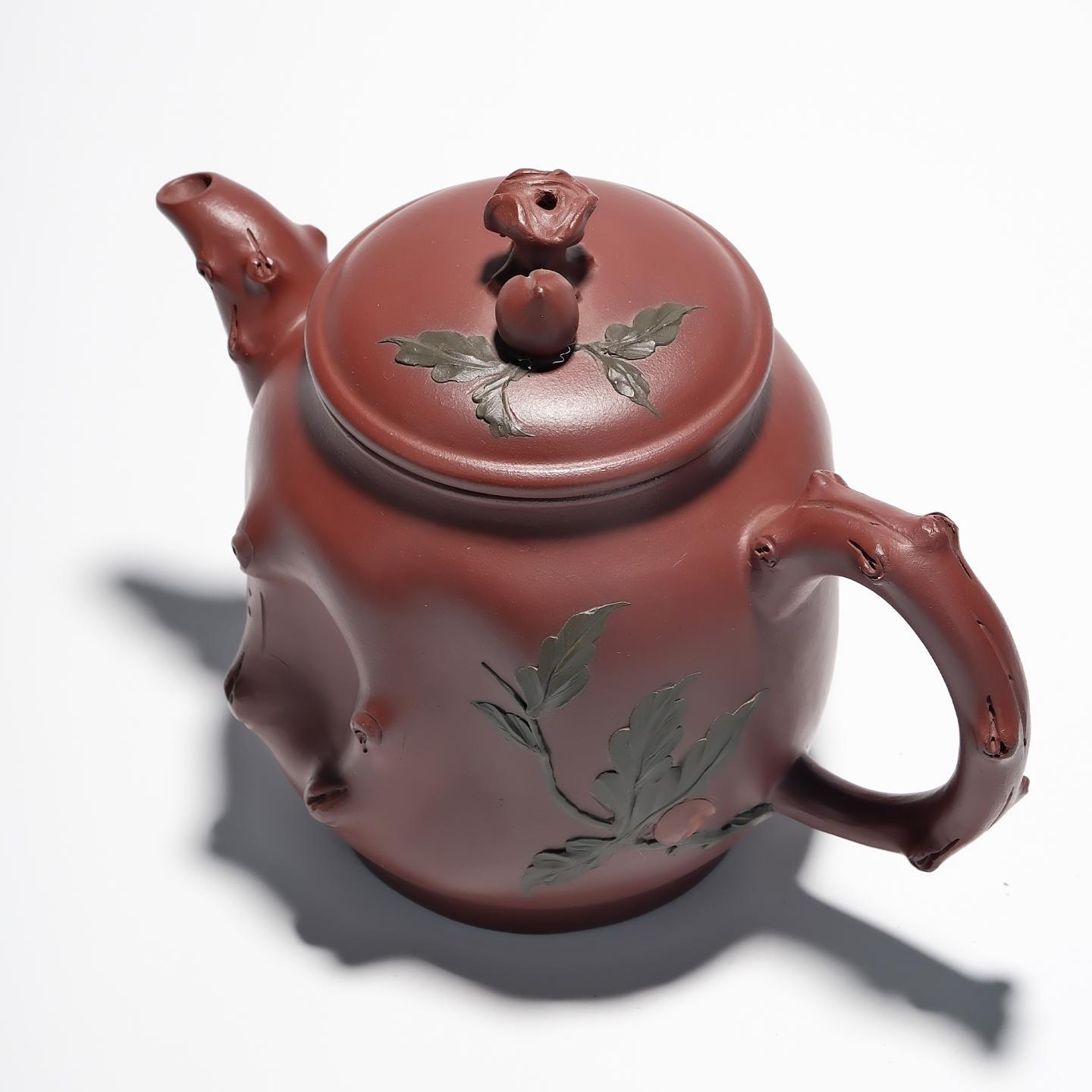 蒋静明 手工花器双色老树桩壶 约90年代 约300cc 高约115mm