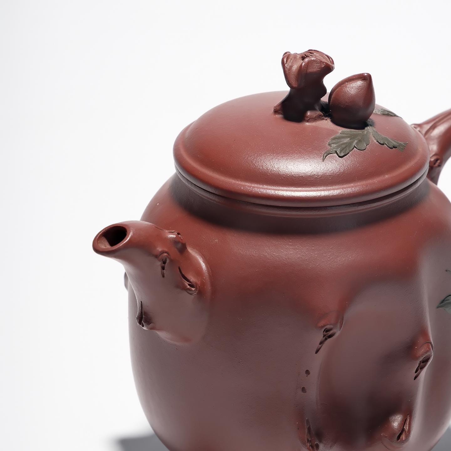 蒋静明 手工花器双色老树桩壶 约90年代 约300cc 高约115mm