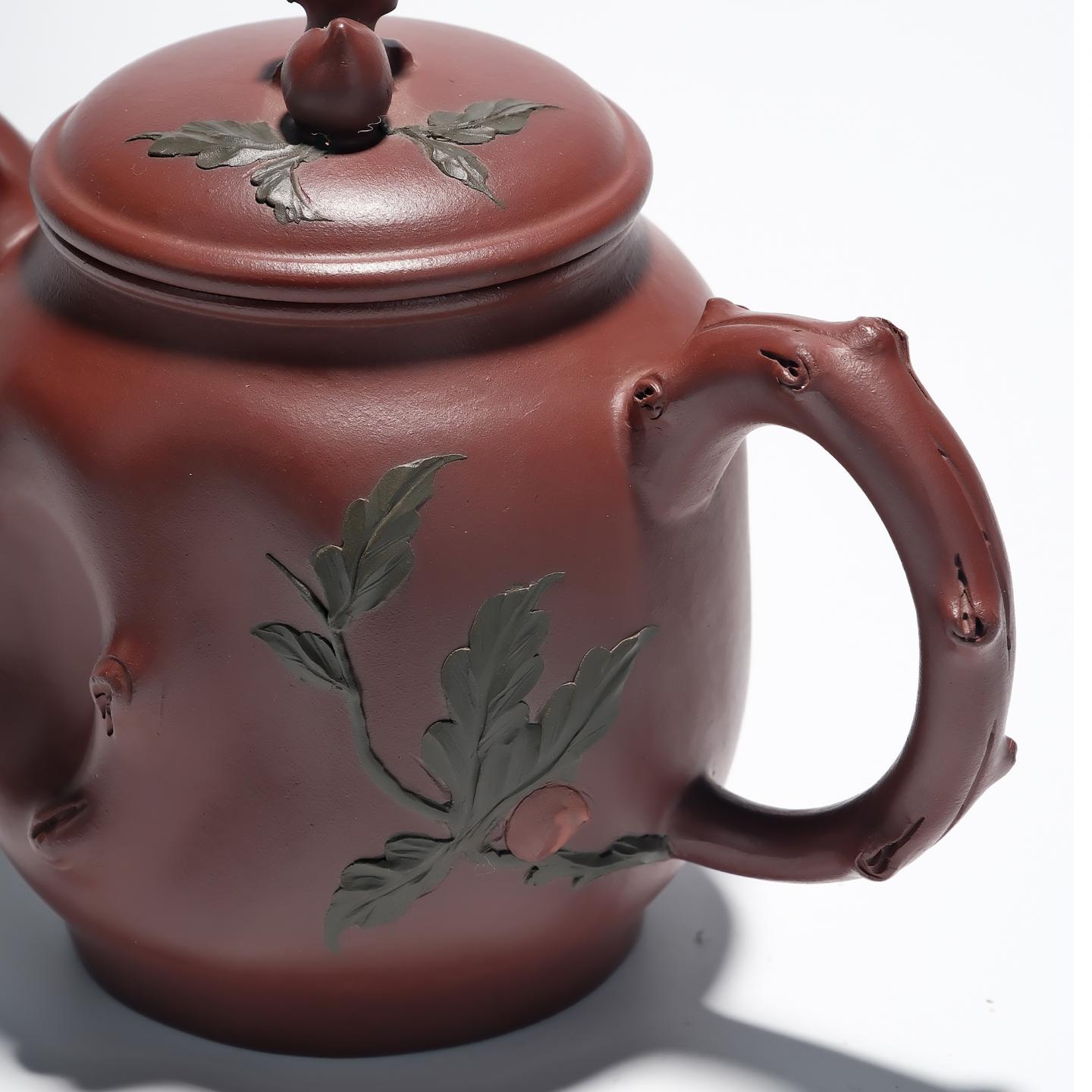 蒋静明 手工花器双色老树桩壶 约90年代 约300cc 高约115mm