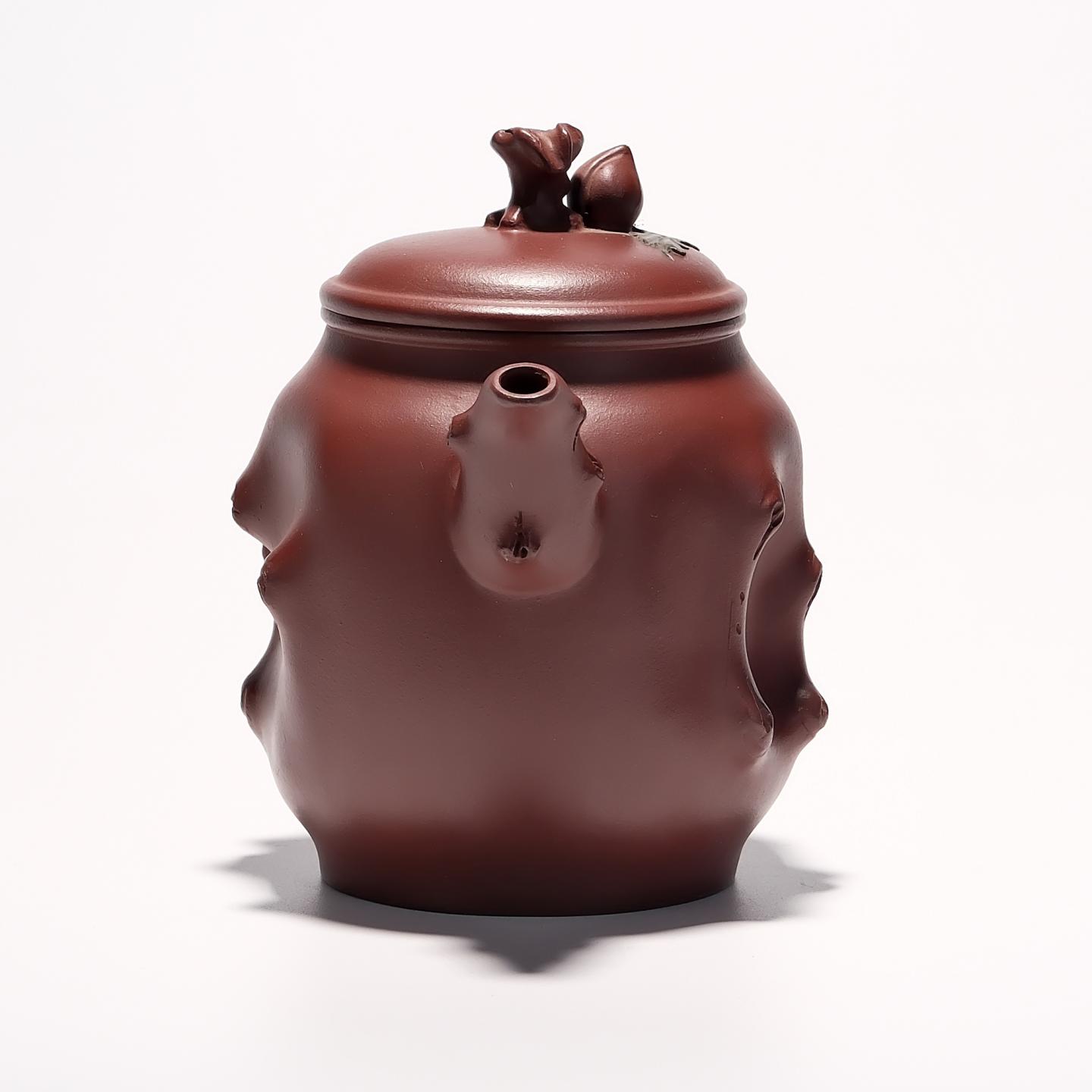 蒋静明 手工花器双色老树桩壶 约90年代 约300cc 高约115mm