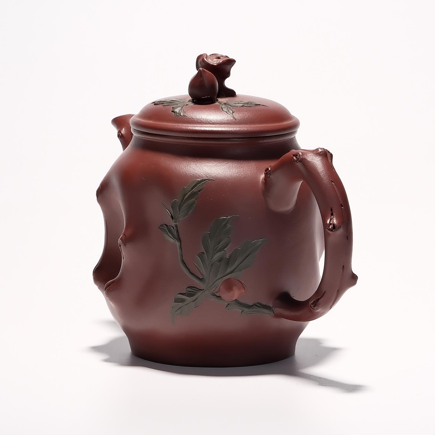 蒋静明 手工花器双色老树桩壶 约90年代 约300cc 高约115mm