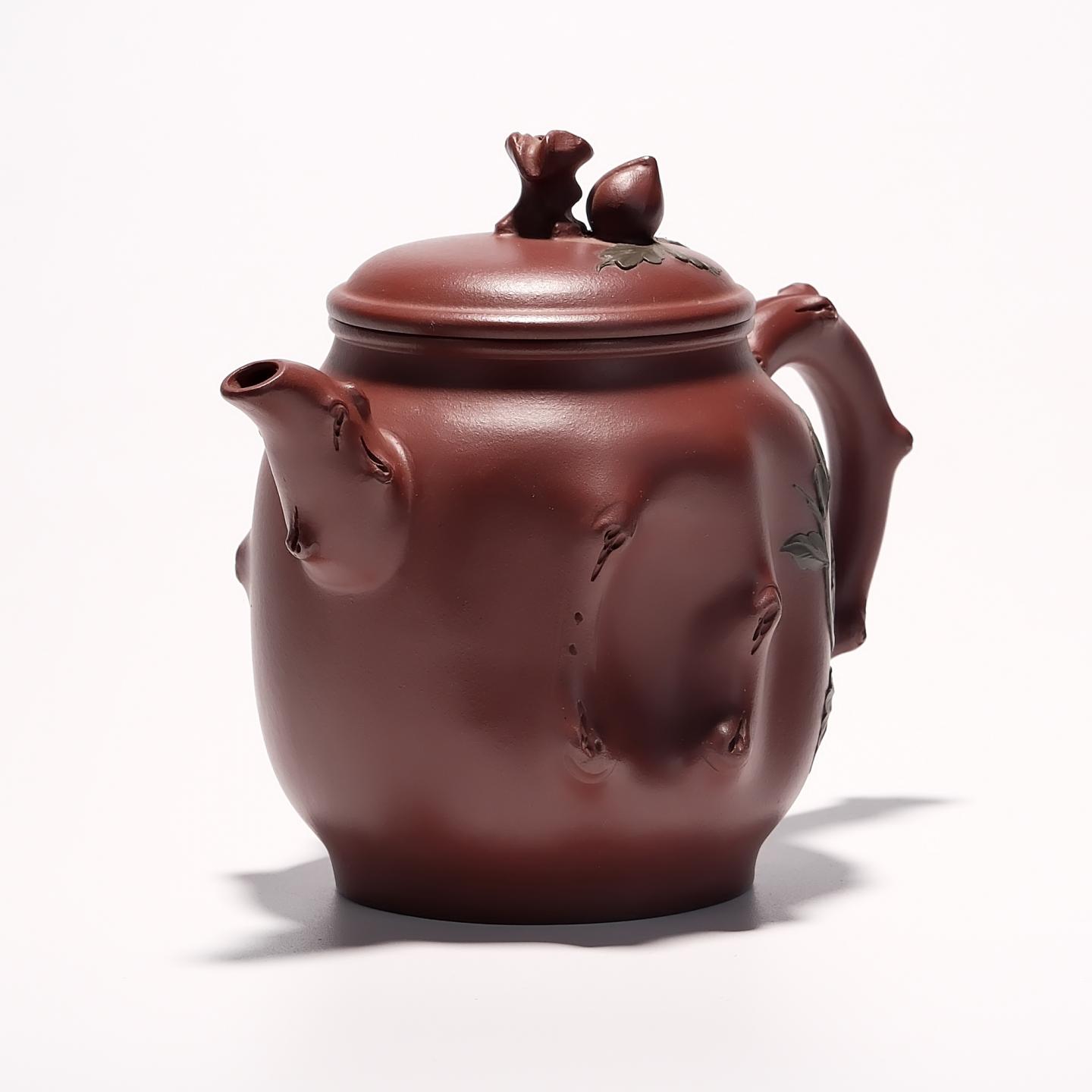 蒋静明 手工花器双色老树桩壶 约90年代 约300cc 高约115mm